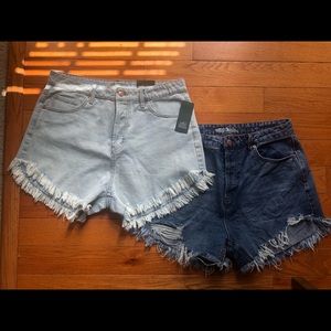 2 pairs of Wild Fable Distressed Frayed Jean Short